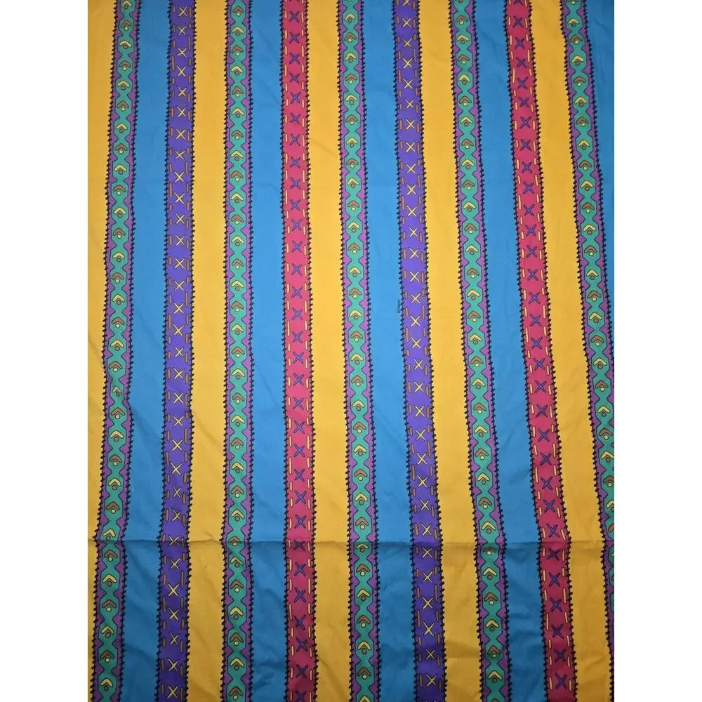 Vtg 90's Disney Pocahontas Twin Size Flat Sheet Striped Southwest Print 92x67